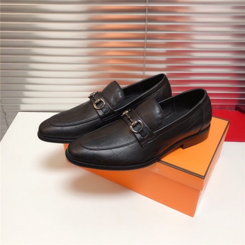 Replica Hermes Leather Shoes For Men #815684 $82.00 USD for Wholesale