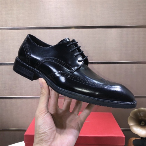 Replica Salvatore Ferragamo Leather Shoes For Men #816739 $82.00 USD for Wholesale