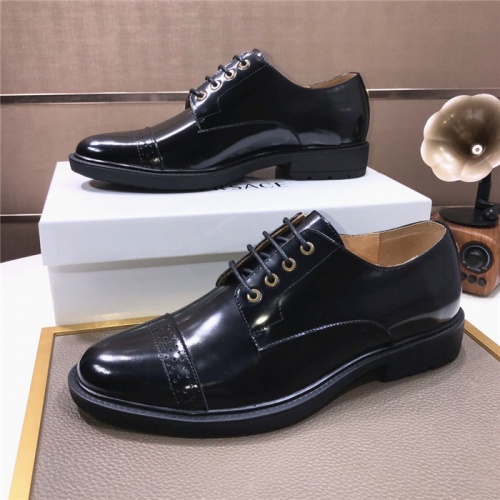 Replica Versace Leather Shoes For Men #817564 $102.00 USD for Wholesale