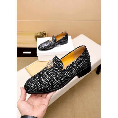Replica Versace Leather Shoes For Men #818199 $80.00 USD for Wholesale
