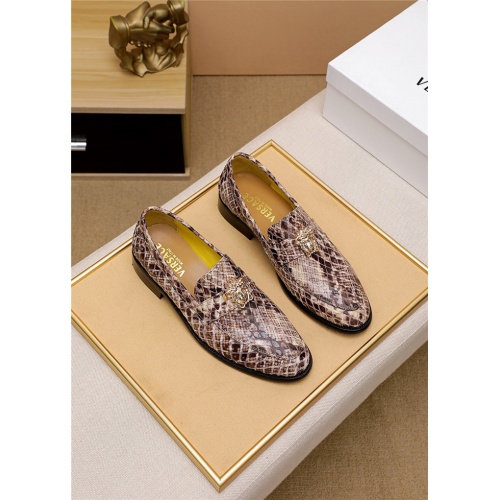 Versace Leather Shoes For Men #818203 $80.00 USD, Wholesale Replica Versace Leather Shoes