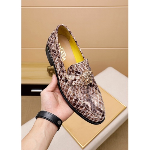 Replica Versace Leather Shoes For Men #818203 $80.00 USD for Wholesale