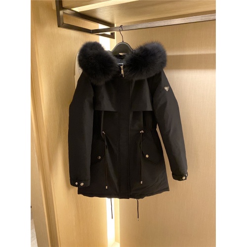 Prada Down Feather Coat Long Sleeved For Women #818530 $275.00 USD, Wholesale Replica Prada Down Feather Coat