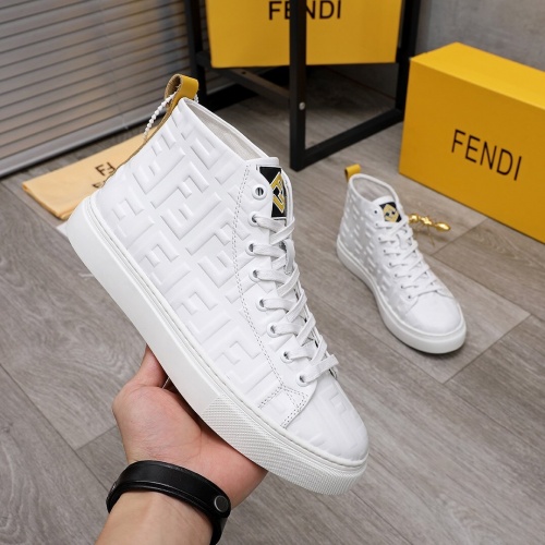 Replica Fendi High Tops Casual Shoes For Men #818559 $92.00 USD for Wholesale