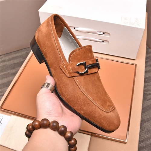Replica Salvatore Ferragamo Leather Shoes For Men #818937 $98.00 USD for Wholesale