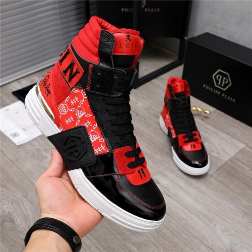 Replica Philipp Plein PP High Tops Shoes For Men #818974 $108.00 USD for Wholesale