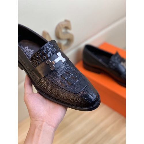 Replica Hermes Leather Shoes For Men #818995 $82.00 USD for Wholesale