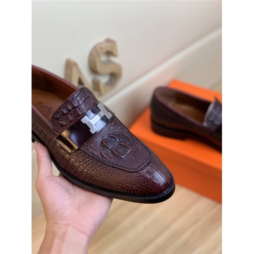 Replica Hermes Leather Shoes For Men #818996 $82.00 USD for Wholesale