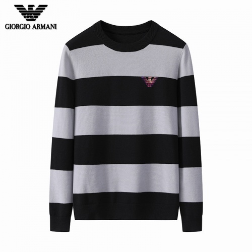 Armani Sweaters Long Sleeved For Men #819336 $42.00 USD, Wholesale Replica Armani Sweaters