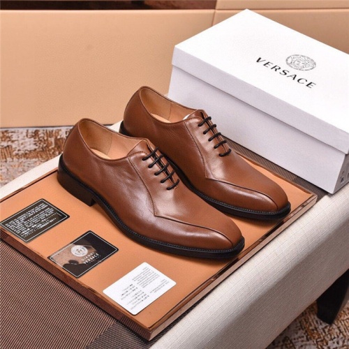 Versace Leather Shoes For Men #820038 $105.00 USD, Wholesale Replica Versace Leather Shoes