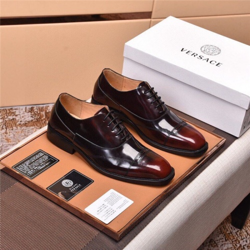 Versace Leather Shoes For Men #820040 $105.00 USD, Wholesale Replica Versace Leather Shoes