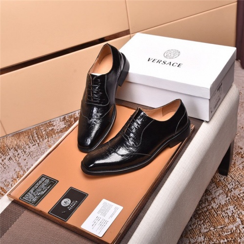 Replica Versace Leather Shoes For Men #820041 $105.00 USD for Wholesale
