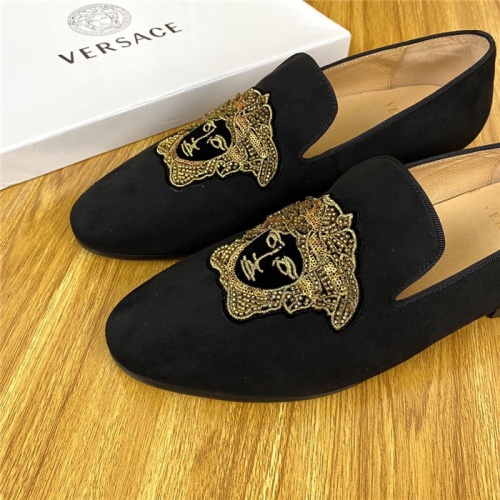 Replica Versace Leather Shoes For Men #820073 $72.00 USD for Wholesale