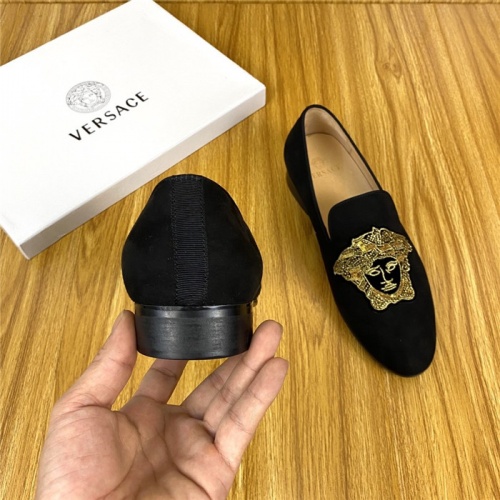 Replica Versace Leather Shoes For Men #820073 $72.00 USD for Wholesale