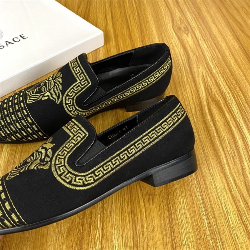 Replica Versace Leather Shoes For Men #820074 $76.00 USD for Wholesale