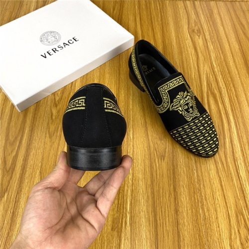 Replica Versace Leather Shoes For Men #820074 $76.00 USD for Wholesale