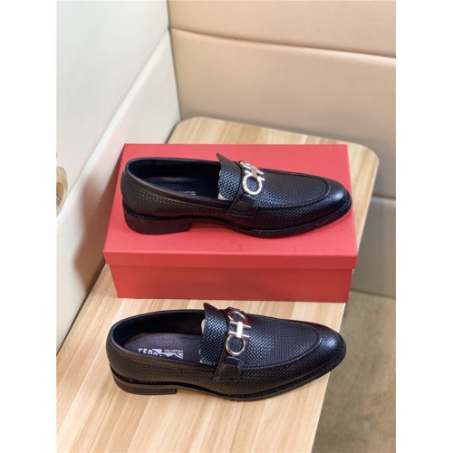 Replica Salvatore Ferragamo Leather Shoes For Men #820077 $82.00 USD for Wholesale
