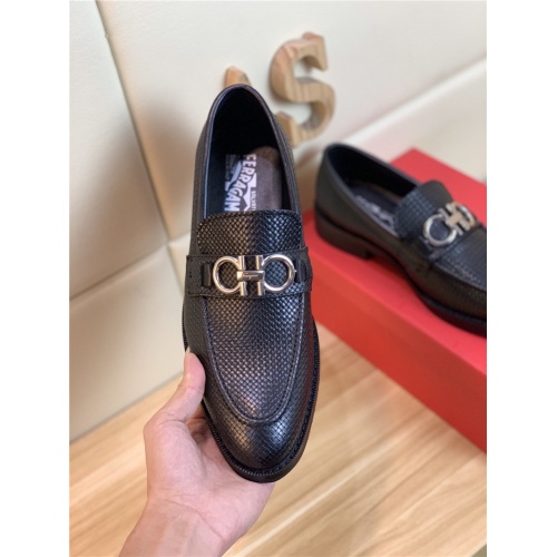 Replica Salvatore Ferragamo Leather Shoes For Men #820077 $82.00 USD for Wholesale