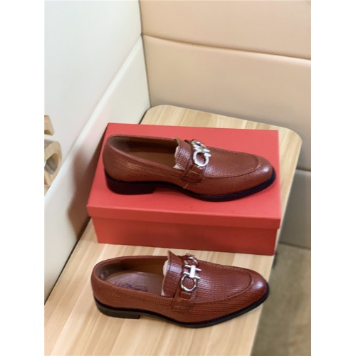Replica Salvatore Ferragamo Leather Shoes For Men #820078 $82.00 USD for Wholesale