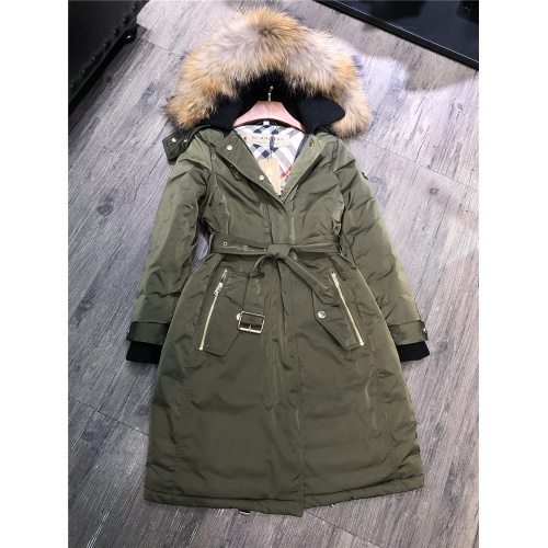 Burberry Down Feather Coat Long Sleeved For Women #820303 $282.00 USD, Wholesale Replica Burberry Down Feather Coat