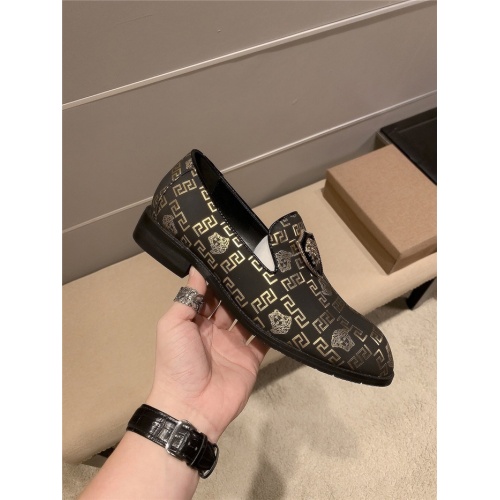 Replica Versace Leather Shoes For Men #821060 $76.00 USD for Wholesale