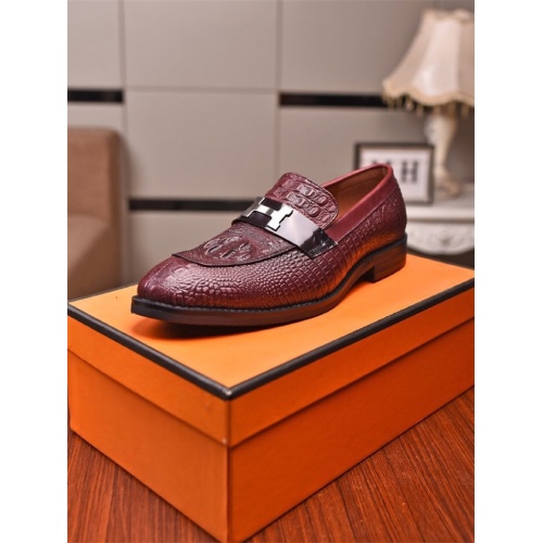 Replica Hermes Leather Shoes For Men #821085 $82.00 USD for Wholesale