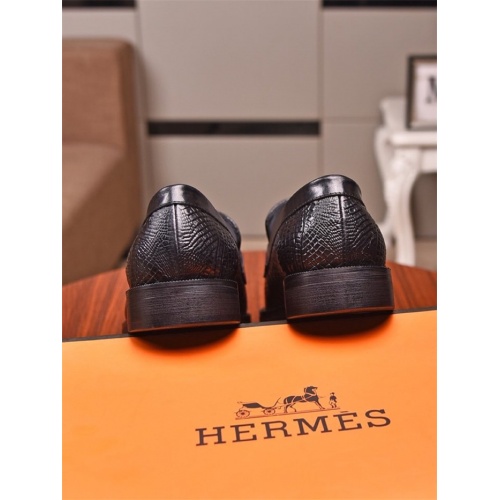 Replica Hermes Leather Shoes For Men #821087 $82.00 USD for Wholesale