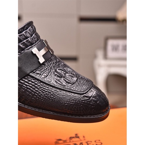 Replica Hermes Leather Shoes For Men #821087 $82.00 USD for Wholesale