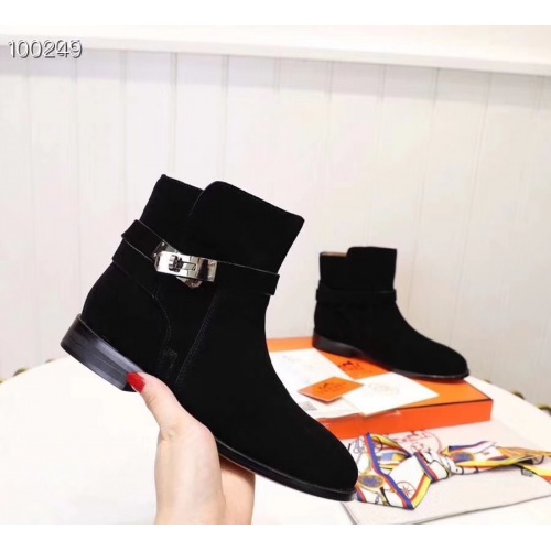 Replica Hermes Boots For Women #821595 $98.00 USD for Wholesale