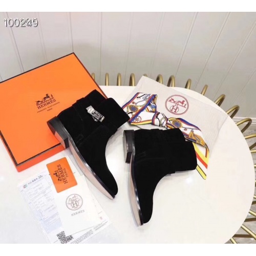 Replica Hermes Boots For Women #821595 $98.00 USD for Wholesale