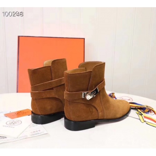 Replica Hermes Boots For Women #821597 $98.00 USD for Wholesale
