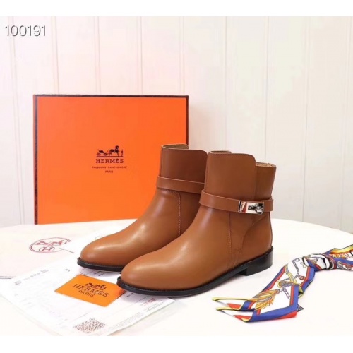 Replica Hermes Boots For Women #821598 $98.00 USD for Wholesale
