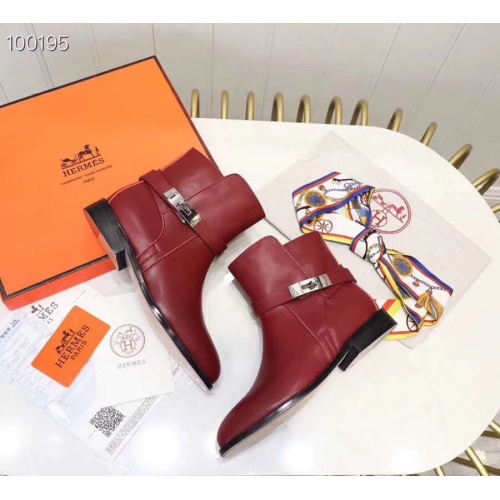 Replica Hermes Boots For Women #821599 $98.00 USD for Wholesale