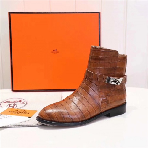Replica Hermes Boots For Women #821601 $102.00 USD for Wholesale