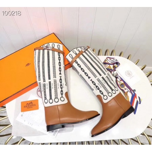 Replica Hermes Boots For Women #821606 $115.00 USD for Wholesale