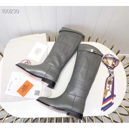 Replica Hermes Boots For Women #821609 $115.00 USD for Wholesale