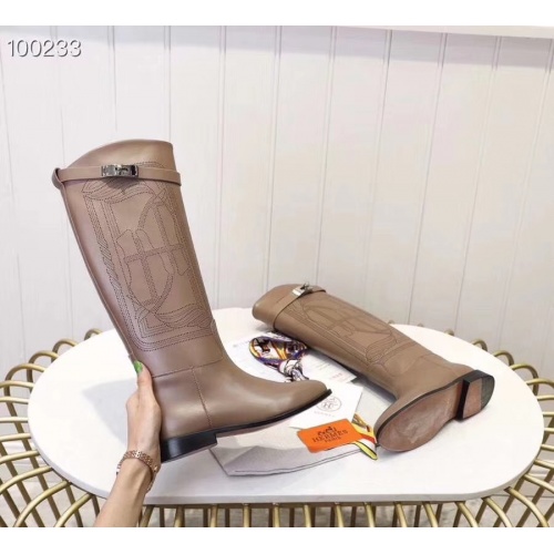 Replica Hermes Boots For Women #821611 $115.00 USD for Wholesale