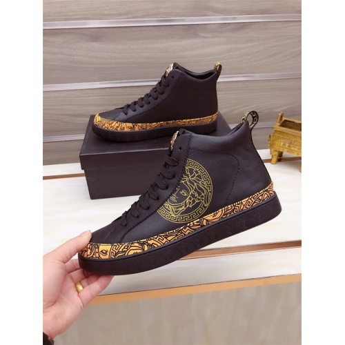 Replica Versace High Tops Shoes For Men #822075 $82.00 USD for Wholesale