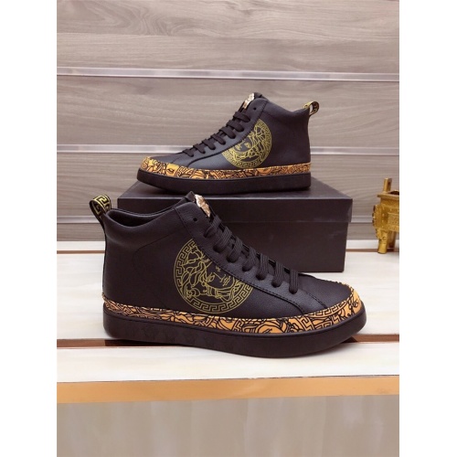 Replica Versace High Tops Shoes For Men #822075 $82.00 USD for Wholesale