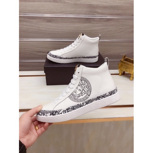 Replica Versace High Tops Shoes For Men #822076 $82.00 USD for Wholesale