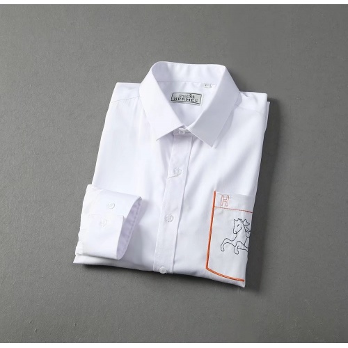 Replica Hermes Shirts Long Sleeved For Men #822469 $42.00 USD for Wholesale