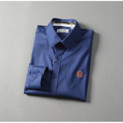 Replica Hermes Shirts Long Sleeved For Men #822473 $42.00 USD for Wholesale