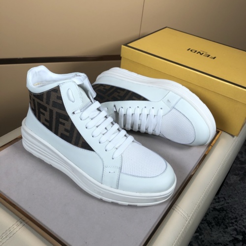 Replica Fendi High Tops Casual Shoes For Men #823022 $92.00 USD for Wholesale
