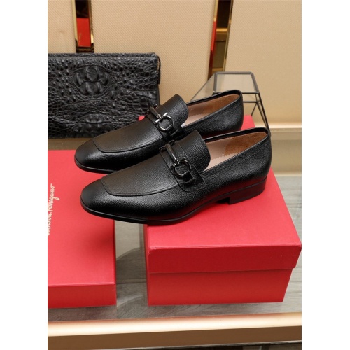 Replica Salvatore Ferragamo Leather Shoes For Men #823509 $118.00 USD for Wholesale