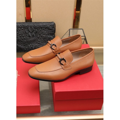 Replica Salvatore Ferragamo Leather Shoes For Men #823511 $118.00 USD for Wholesale