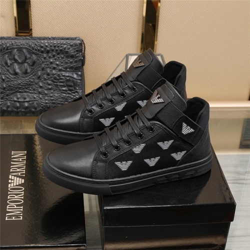 Replica Armani High Tops Shoes For Men #823554 $85.00 USD for Wholesale