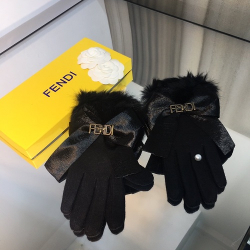 Replica Fendi Gloves For Women #823705 $42.00 USD for Wholesale