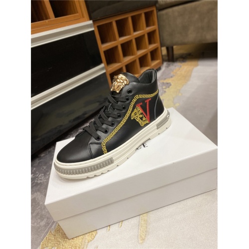 Replica Versace High Tops Shoes For Men #823758 $82.00 USD for Wholesale