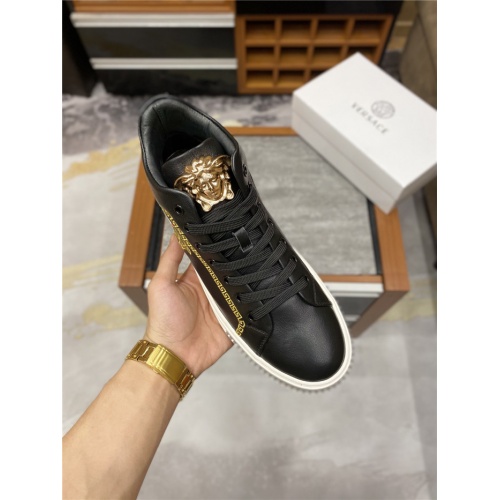 Replica Versace High Tops Shoes For Men #823758 $82.00 USD for Wholesale