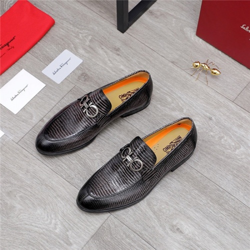 Replica Salvatore Ferragamo Leather Shoes For Men #823767 $76.00 USD for Wholesale